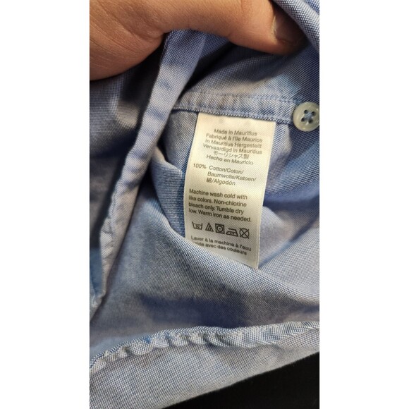Sewn For J Crew Men's Large Blue 100% Cotton Classic Fit Button Down Shirt - Picture 3 of 7